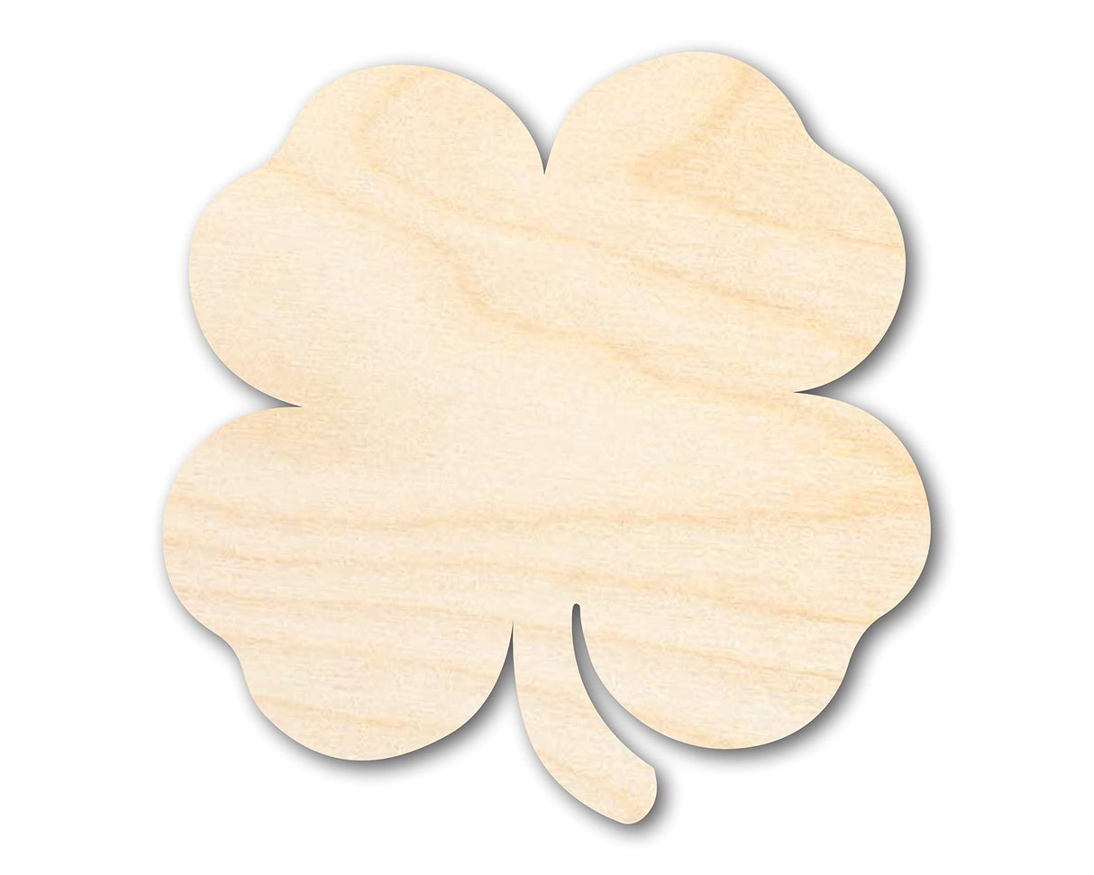 Unfinished Wood Cute Four Leaf Clover Shape - Craft - up to 36" DIY 5" / 1/8" 24 Hour Crafts