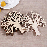 WINOMO Blank Wooden Wood Shapes Family Tree Wooden Craft Tree Embellishments for DIY Crafts - 10pcs WINOMO