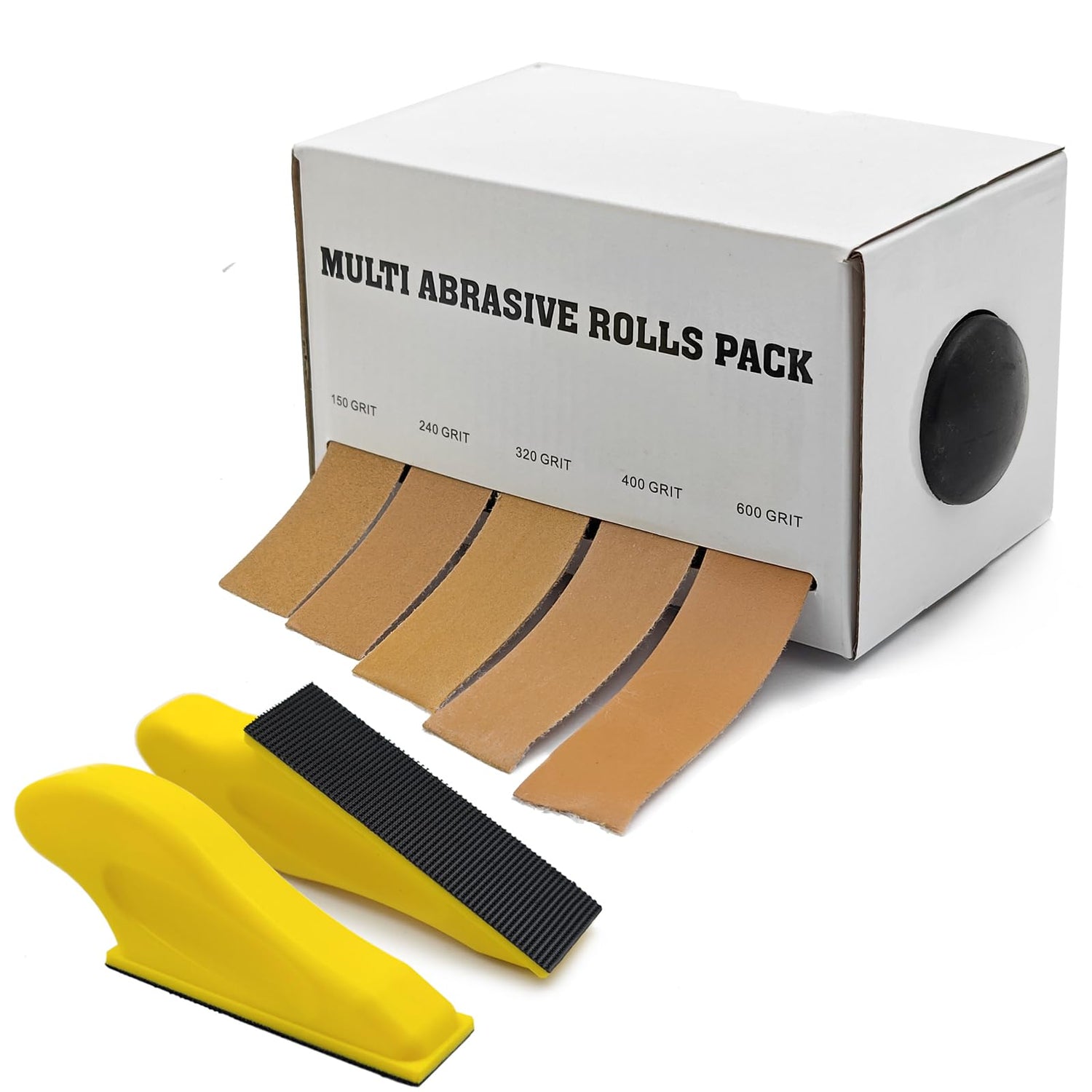 QYQRQF Hand Sander Kit, Assorted Micro Sander Sand Paper 150 240 320 400 600 Grits Hoop and Loop Sandpaper with 2pcs Detail Sanders for DIY Crafts QYQRQF