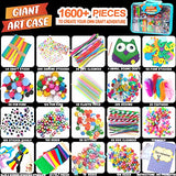 Arts and Crafts Supplies for Kids - 1600+Pcs Craft Kits for Kids - DIY School Craft Project for Kids Age 4 5 6 7 8-12 Gifts for Girls and Boys Crafts Art with smile