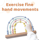 ibwaae Wooden Rainbow Abacus Beads Counting Toys Kids Early Math Skills Montessori Educational Learning Games for Toddler ibwaae