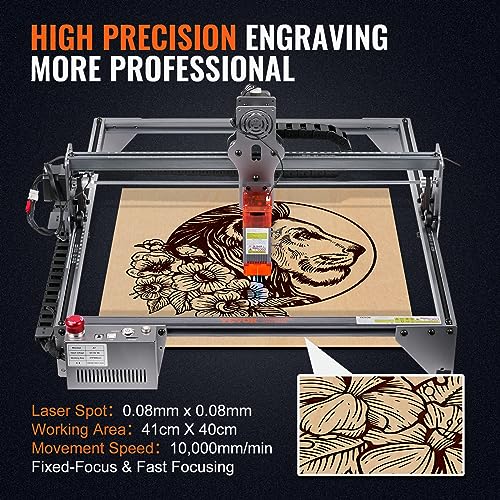 VEVOR, 5W Output Engraving Machine, 16.1" x 15.7" Large Working Area 10000mm/min Movement Speed, Compressed Spot with Eye Protection, Laser Cutter