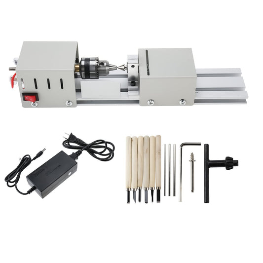 Yaetek Mini Lathe Beads Polisher Machine Metal DIY Woodworking Craft Rotary Tool - WoodArtSupply