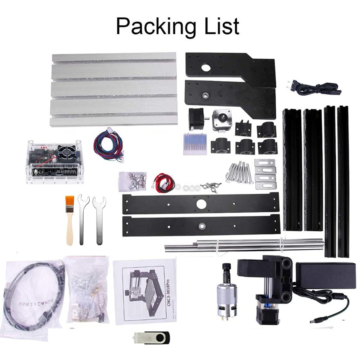 CNCTOPBAOS CNC 3018 Pro Wood Router Kit 3 Axis USB DIY Mini Engraver Milling Engraving Machine Cutter Plastic Acrylic PCB PVC Carving GRBL Control CNCTOPBAOS