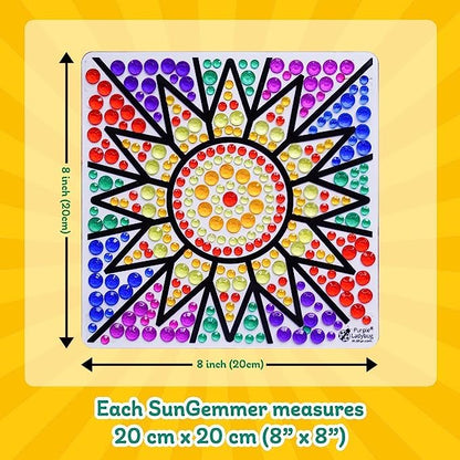 SUNGEMMERS Window Art Suncatcher Kits for Kids Crafts Ages 6-8 + - Great for 6 Year Old Girl, Birthday Gifts for 7 Year Old Girl - Fun Arts and