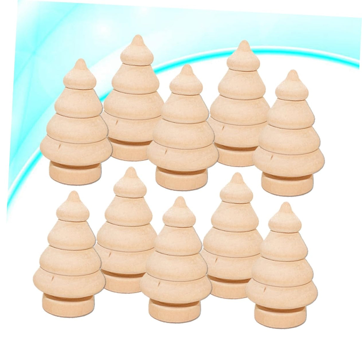 ABOOFAN 10pcs Christmas Tree Wood Ornaments Tree Pegs Wooden Tree Decor DIY Wooden Dolls to Paint Wood Toy Wood Christmas Trees for Crafts Unfinished ABOOFAN