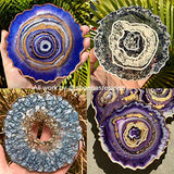 ResinWorld 6 Pack Geode Coaster Molds for Resin, Irregular Resin Coaster Silicone Mold, Coaster Epoxy Resin Molds for Making Agate Coasters Set ResinWorld