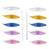 BUTUZE Tatting Shuttle Kit, 10 PCS Plastic Tatting Shuttle with Beading Needles Crochet Hooks Knitting Needles Big Eye Needles Tatting Needles for BUTUZE