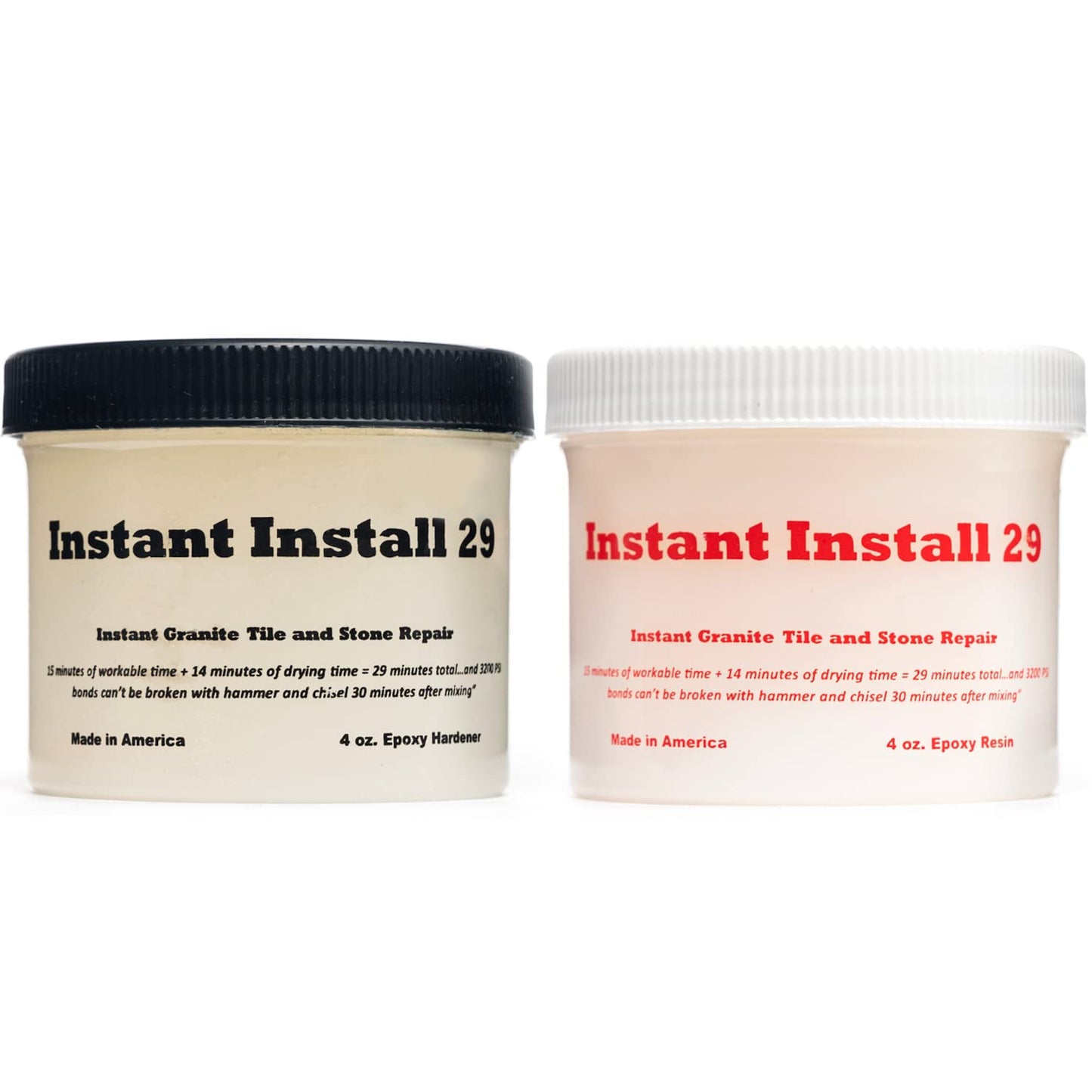 Instant Install 29 – 8 oz. Epoxy Permanent Repair Kit – Granite Porcelain Tile Marble Fiberglass Quartz – Chips/Cracks – Rebonds/Rebuilds Missing - WoodArtSupply