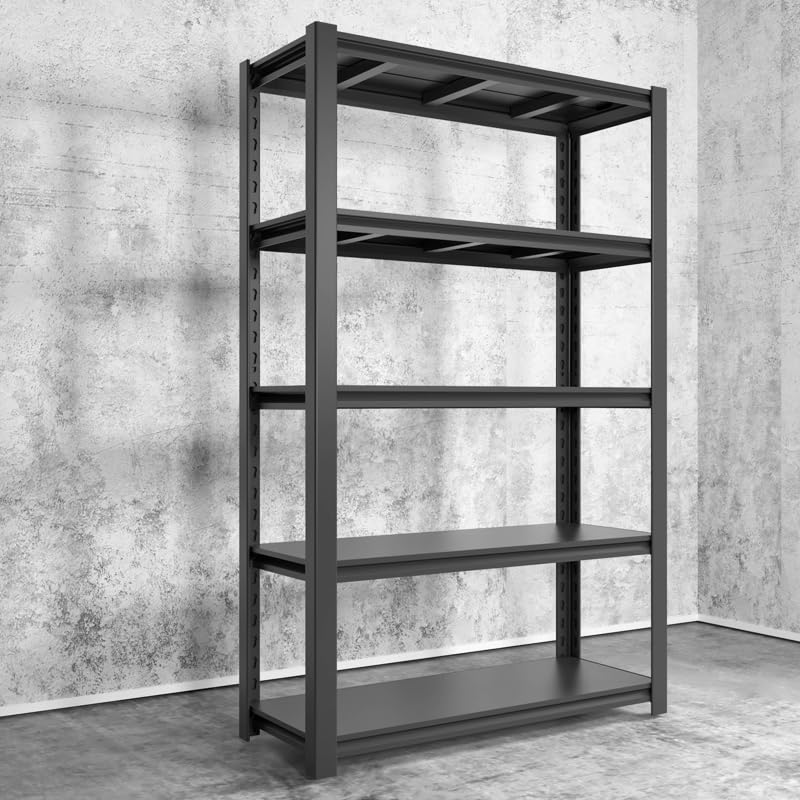 OLLRRACT 5 Tier Garage Shelving 2200LBS Heavy Duty Garage Storage Shelves Adjustable Metal Shelving Unit for Garage Storage Rack Industrial Utility - WoodArtSupply