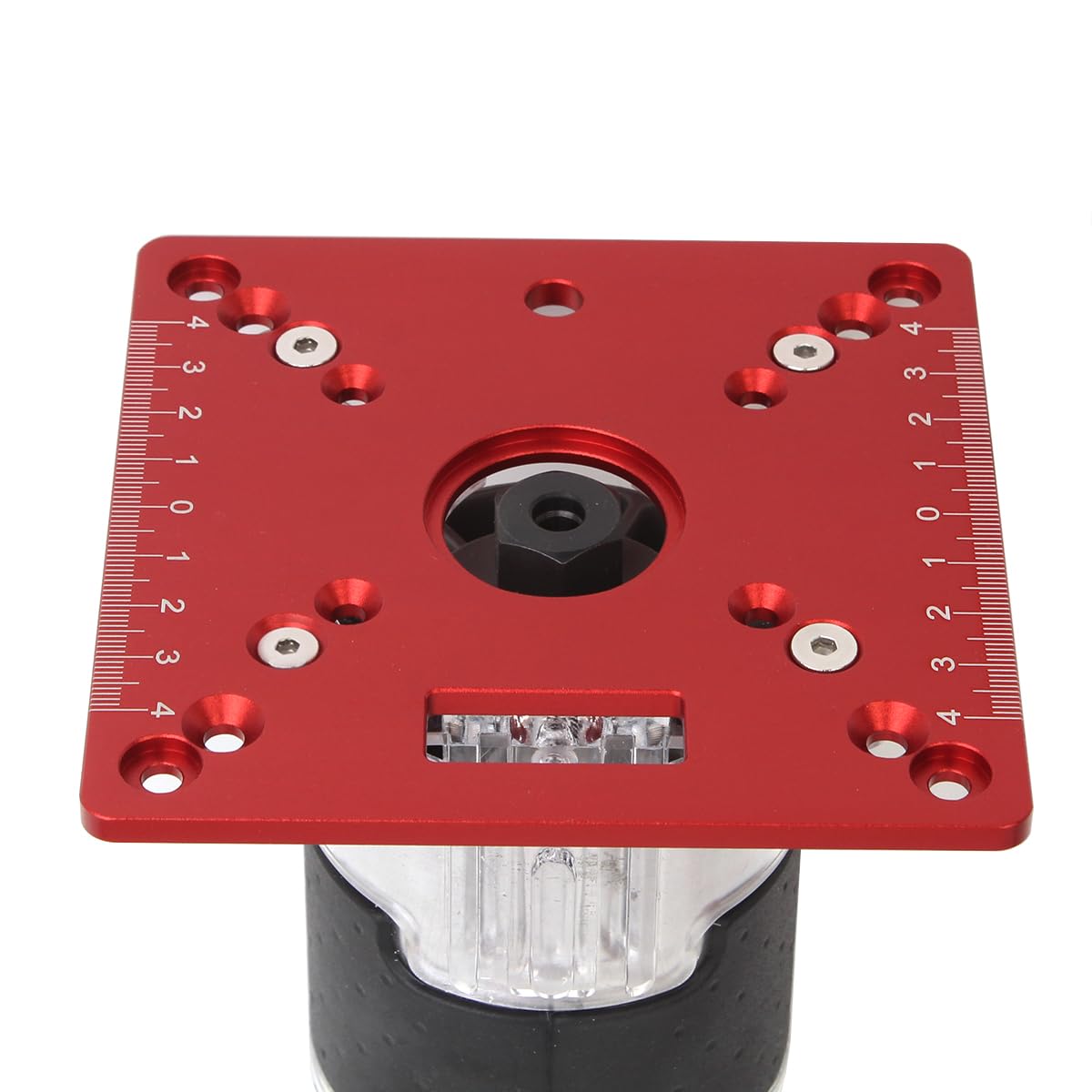 KETIPED Aluminium Router Table Insert Plate,Mini Square Woodworking Benches Router Flip Plate,Multifunctional Trimming Engraving Table,055Red KETIPED