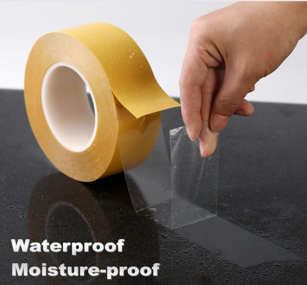 Ultra-Thin Clear Double Sided Tape Heavy Duty 2-Inch x 50 Feet Two Sides Strong Stick Mounting Adhesive Tape for Arts & Crafts, Fix Carpet, Women ANGKEEL