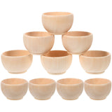 Abaodam Small Unfinished Wooden Bowls, 10pcs Wooden Craft Bowls Pinch Bowls Condiment Cups Unpainted Miniature Bowls Salt Cellars Nuts Bowls for Diy Abaodam