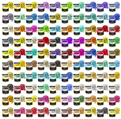 BALTIC DAY 100 Colors - 10 Chameleon Mica Powder for Epoxy Resin 10g/Bottle - Resin Colorant for Lip Gloss, Soap Making, Candle, Nail, Bath Bomb, BALTIC DAY