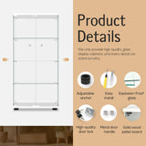 Elegant Glass Display Cabinet with Lockable Door and 4 Shelves - Easy 30-Minute Assembly Generic