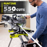RYOBI ONE+ HP 18V Brushless Cordless 10 in. Sliding Compound Miter Saw Kit with 4.0 Ah HIGH PERFORMANCE Battery and Charger Ryobi