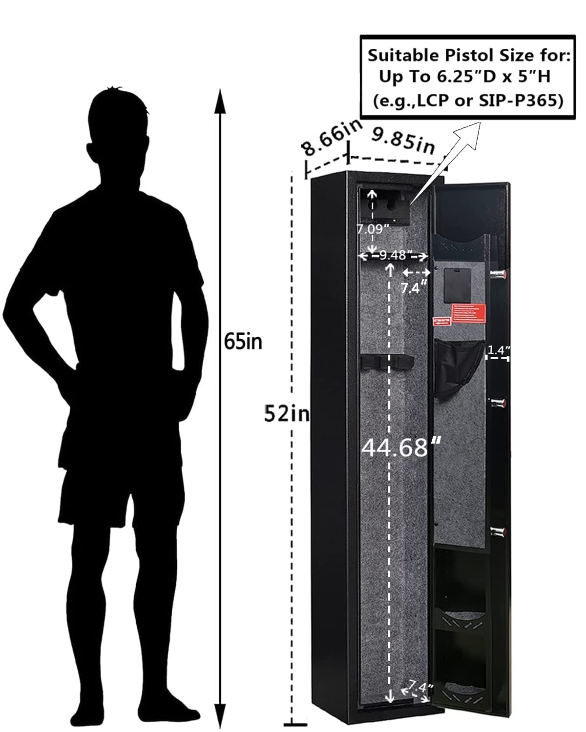 KAER 2-Gun Safes for Home Rifle and Pistols Electronic Gun Security Cabinet Quick Access Gun Rifle Gun Security Cabinet Safes Gun Cabinet for - WoodArtSupply