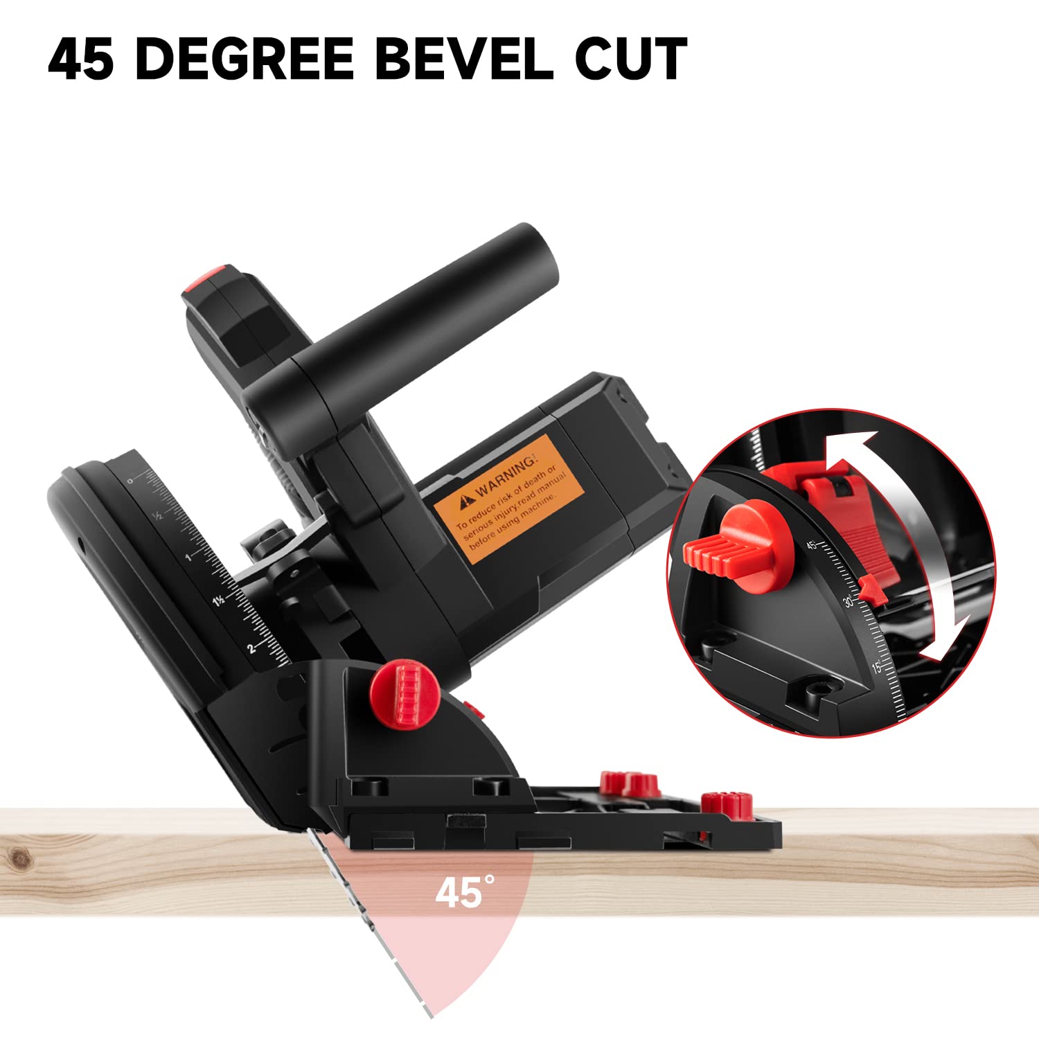 Eastvolt 6-1/2" Plunge-cut Track Saw, 0-45°Bevel Adjustment, 5500RPM Plunge Circular Saw for Wood Cutting Eastvolt
