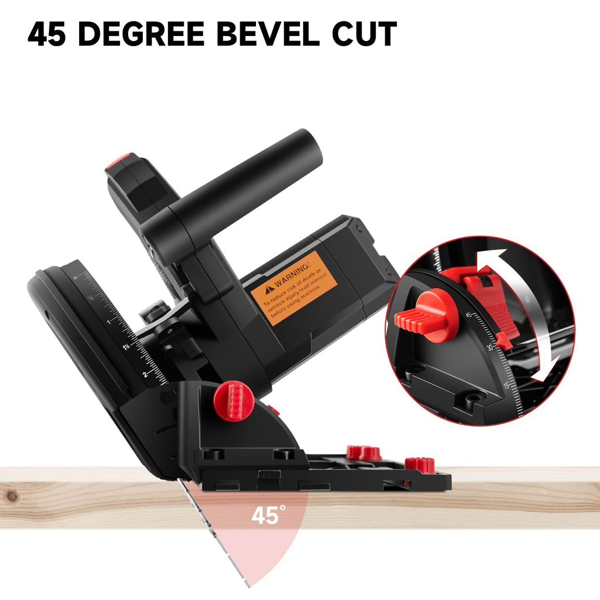 Eastvolt 6-1/2" Plunge-cut Track Saw, 0-45°Bevel Adjustment, 5500RPM Plunge Circular Saw for Wood Cutting Eastvolt