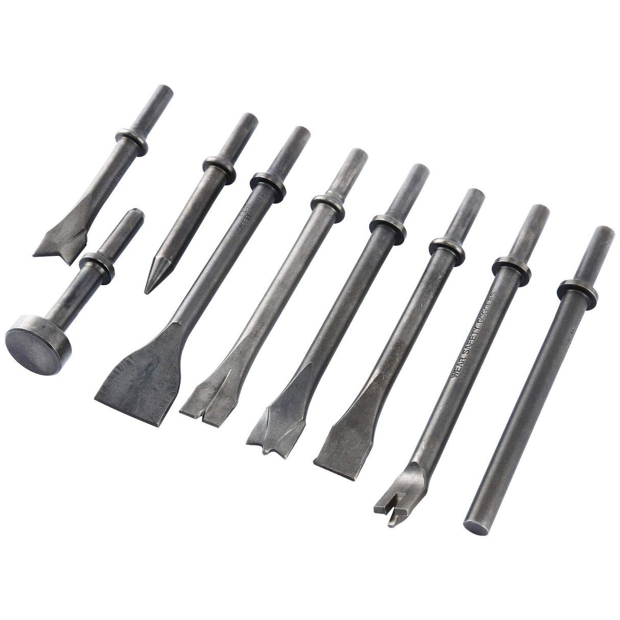 8MILELAKE Pneumatic Chisel Set 9pcs Air Hammer Punch Chipping Bits Tool 8MILELAKE