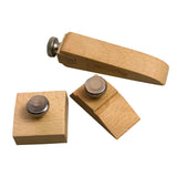 KVMORZE 3Pcs Wooden Sandpaper Block Set, Square Bevel Wedge Hand Sanding Block, Handmade Leather Edge Grinding Polishing Tool for DIY Leather Craft KVMORZE