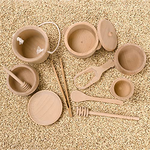  MONT PLEASANT Montessori Toys Sensory Bin Toys for Toddlers Set  of 9 Wooden Waldorf Toys Wooden Scoops and Tongs for Transfer Work and Fine  Motor Skills Development : Toys & Games