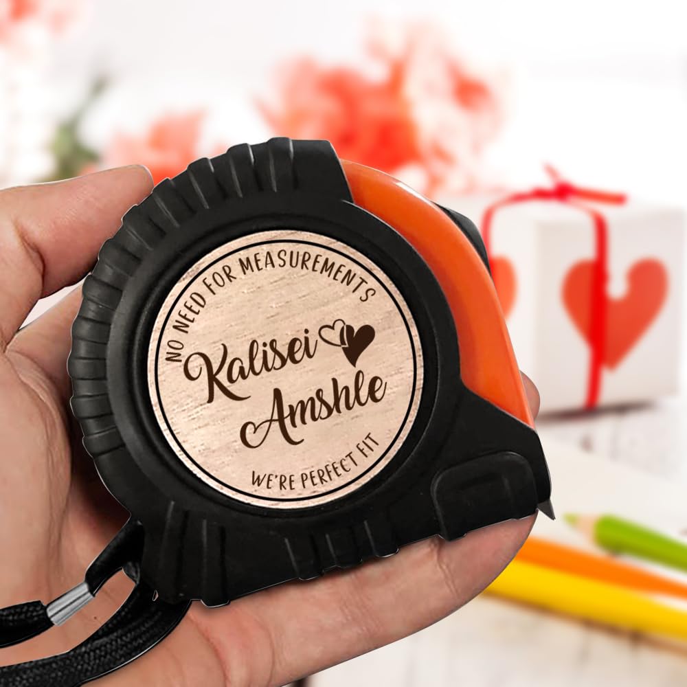 Personalized Tape Measure Hammer Set for Valentine, Customized I Love Building a Life with You Measuring Tape Wood Handle Hammer Set, Valentines Day Generic