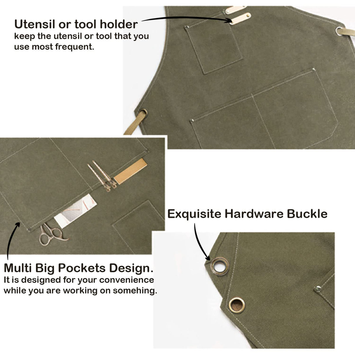 carrotez Adjustable Over sized Plus Size Canvas Apron with Pockets Men and Women Aprons carrotez