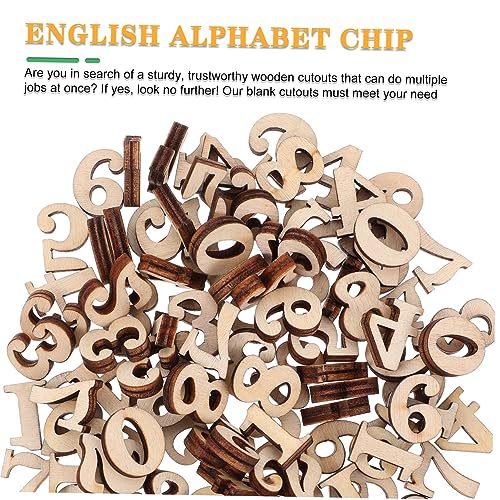 FOYTOKI 100pcs Wood Chips Child Letter Manual Wood Blanks Wooden Cutouts Accessories Wood Embellishments Accessories Decorations Paper Cut Wood FOYTOKI