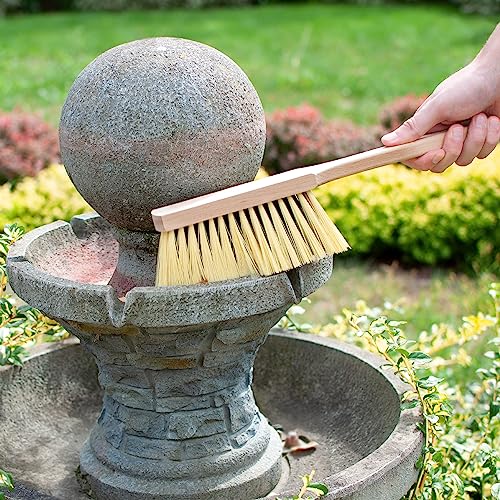 14.2" Hand Broom Medium-Soft Bristles Cleaning Brush, Bench Brush with Wooden Handle, Hand Brush for Professional and Domestic Use, Shop Brush, - WoodArtSupply