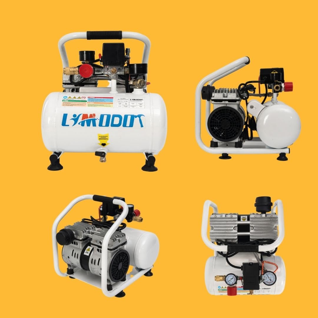 Limodot Ultra Quiet Air Compressor Portable, 60 dB, Silent and Electric for Car and Bike Tires, Nail Gun, and Pneumatic Tools, Garage, Shop, or Limodot