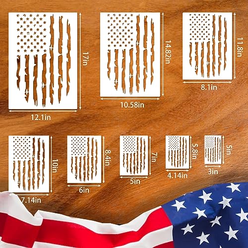 Large American Flag Stencil Star Stencils for Painting 50 Stars Military Template for Flag Patriotic Wood Burning Stencils for Spray Painting on Pkqon