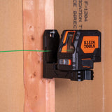 Klein Tools 93LCLGR Self-Leveling Laser Level, Rechargeable, Cross-Line Level with Bright Green Lines, Red Plumb, Magnetic Mounting Clamp Klein Tools