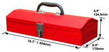 BIG RED TB102 Torin 16" Hip Roof Style Portable Steel Tool Box with Metal Latch Closure, Red BIG RED