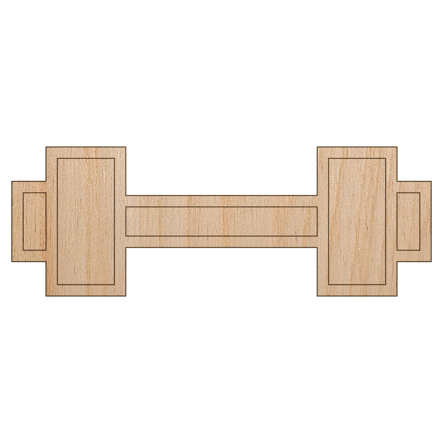 Dumbbell Barbell Weight Lifting Outline Unfinished Wood Shape Piece Cutout for DIY Craft Projects - 1/8 Inch Thick - 4.70 Inch Size Sniggle Sloth
