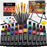 ESRICH 40PCS Acrylic Paint Set,Professional Painting Supplies with Acrylic Paint,Canvas Panels,Paint Brushes,Paint Knife,Sponge,Plastic Palette and ESRICH