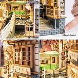 Rolife DIY Book Nook Kit 3D Wooden Puzzle, Bookshelf Insert Decor with LED DIY Bookend Diorama Miniature Kit Crafts Hobbies Gifts for Adults/Teens Rolife
