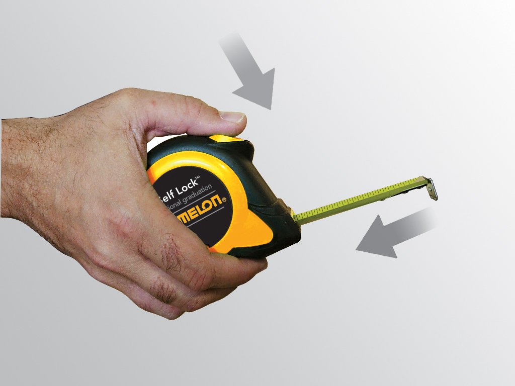 Komelon SL2912; 12' x 5/8" Self-Lock Speed Mark Tape Measure, Yellow, 12ft - Blade Komelon