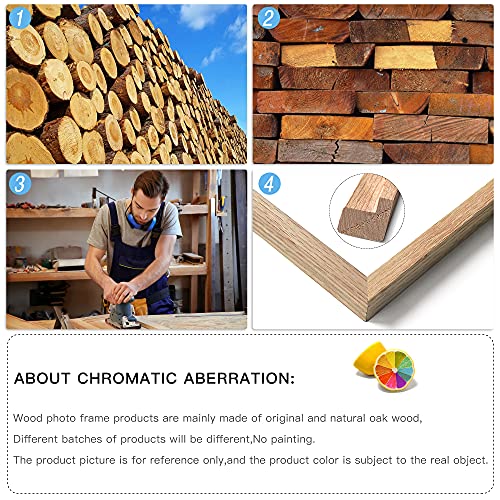 ATOBART 8x10 Solid Wood Picture Frames, 6 Pack OAK Photo Frame Set with Real Glass Cover, Natural Wood Color Frames, for Wall Mounting or Tabletop ATOBART