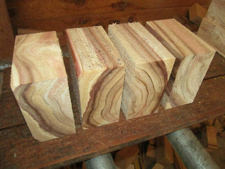 Four (4) Beautiful Bald Cypress Bowl Blanks Lathe Turning Lumber Wood 6 X 6 X 3" IM Sejahtera