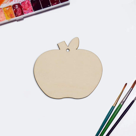 JANOU 20pcs Apple Shape Unfinished Wood Cutouts DIY Crafts Blank Hanging Gift Tags Ornaments with Ropes for Wedding Birthday Christmas Party JANOU