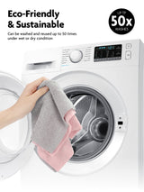 Fantasticlean Microfiber Cleaning Cloth Roll -75 Pack, 12x12", Tear Away Towels, Reusable Washable Rags (Pink) Fantasticlean