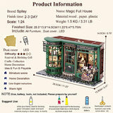 Spilay DIY Miniature Dollhouse Wooden Furniture Kit,Handmade Mini Modern Model Plus with Dust Cover & LED,1:24 Scale Creative Doll House for Lover Spilay