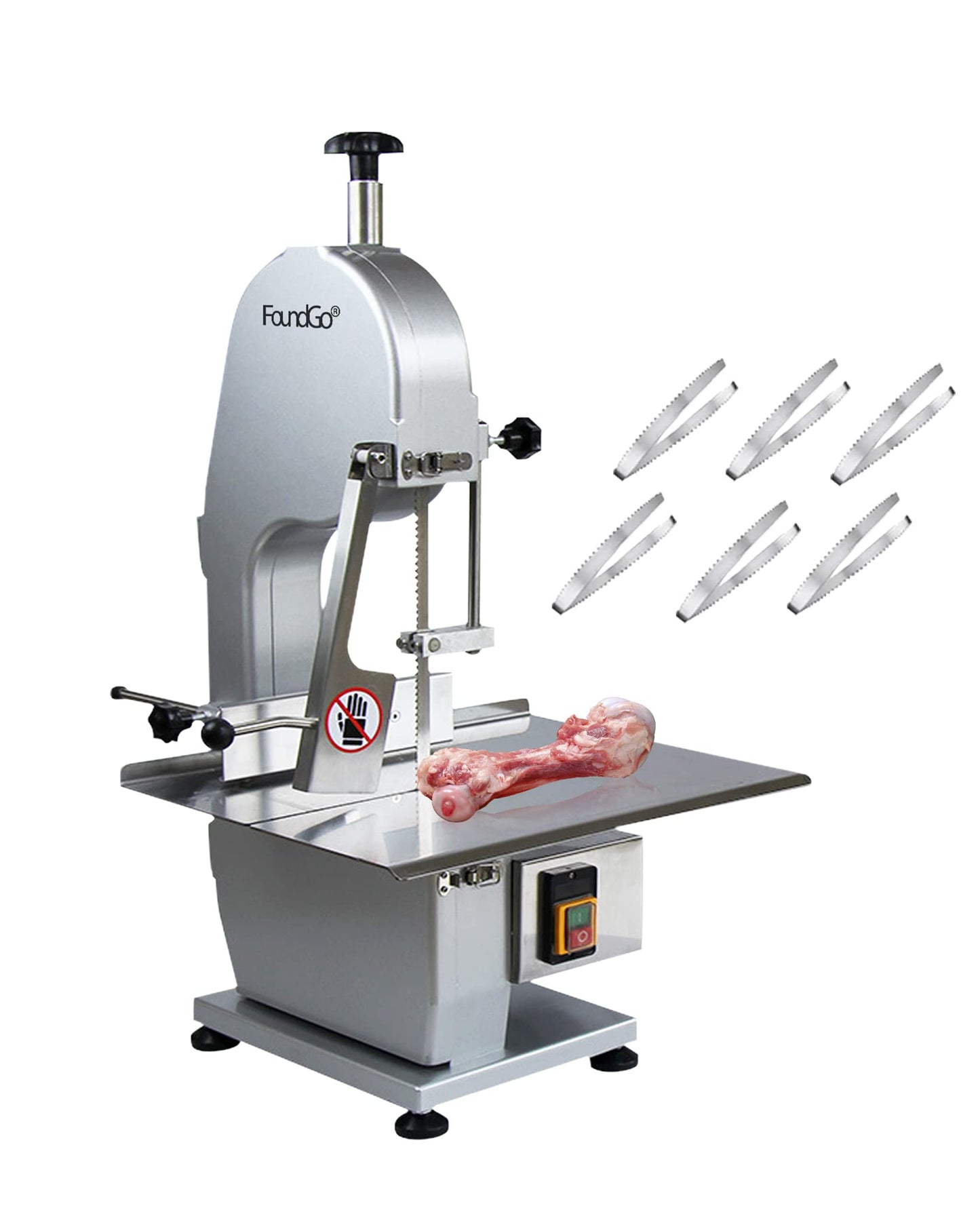 FoundGo 1500W Electric Meat and Bone Saw Bone Cutting Machine,Commercial Bone Sawing Machine for Frozen Meat/Trotter/Ribs/Fish/Meat/Bone etc.,with 6 - WoodArtSupply