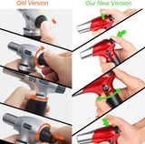 Blow Torch, Professional Kitchen Cooking Torch with Lock Adjustable Flame Refillable Mini Blow Torch Lighter for BBQ, Baking, Brulee Creme, Crafts Tencoz
