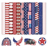 Tintnut American Flag Permanent Vinyl - 10 Sheets 12"x10", USA Flag Patriot Adhesive Vinyl, Independence Day Pattern Self Sticker Waterproof Vinyl Tintnut