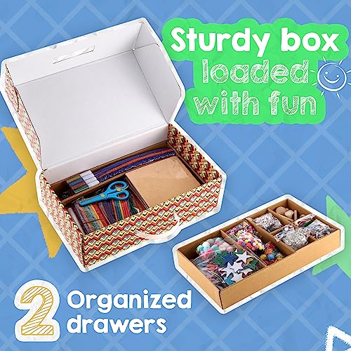 3000+ Pcs Arts and Crafts Supplies for Kids - Kids Craft kit for Boys & Girls - The Ultimate Craft Box Set with 99 Activities Book for Ages 4-6, 6-8, A&R CO.