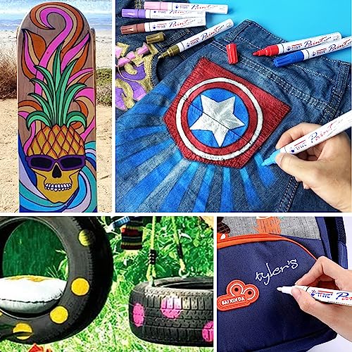 TFIVE Paint Markers Pens - 54 Colors Medium Tip Paint Markers, Permanent, Waterproof & Quick Dry, Paint Pen for Metal, Wood, Fabric, Plastic, Rock TFIVE