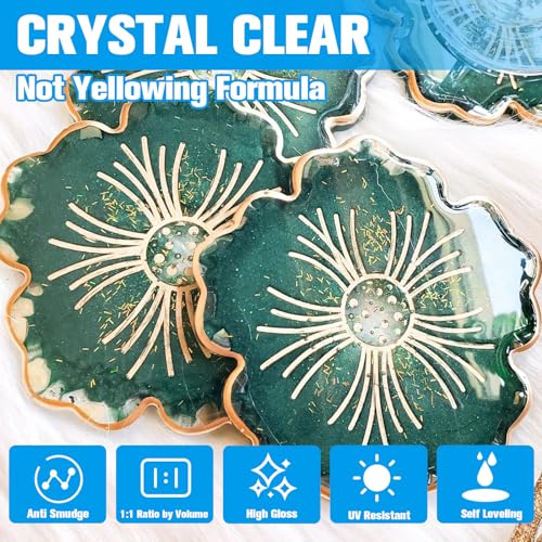 Teexpert Crystal Clear Epoxy Resin Kit 24OZ Self-Leveling Coating