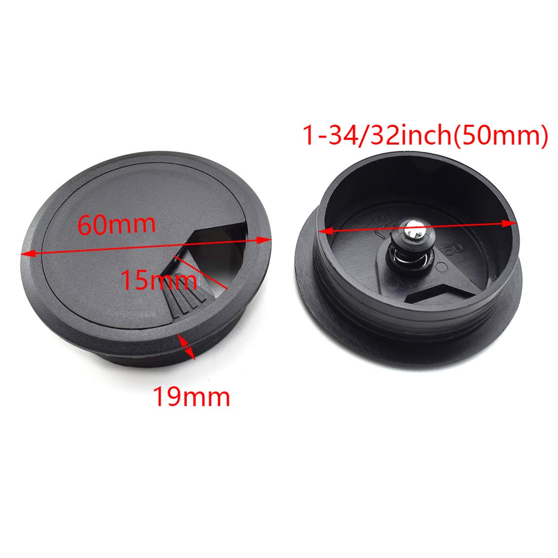 2 Inch (50mm) Desk Grommet and Hole Saw Kit, OZXNO Desk Wire Cord Hole Cover with Matching Holesaw Drill Bits and Reusable Cable Ties (5X Wire OZXNO